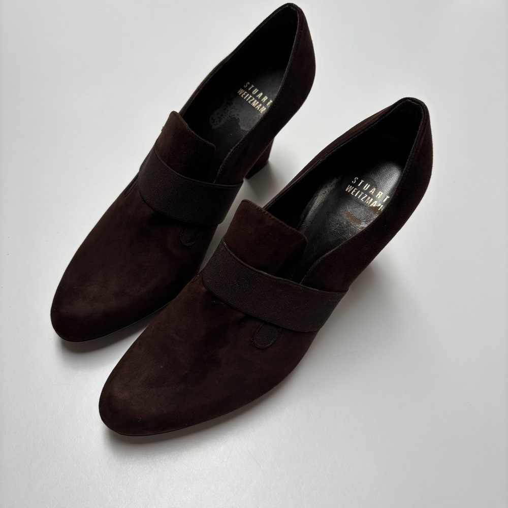 Vintage Stuart Weitzman Suede Heeled Mules